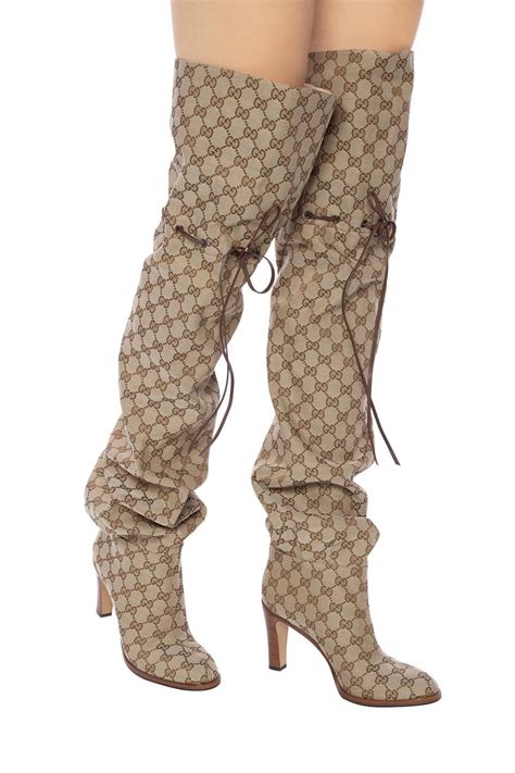 buy gucci boots|gucci print thigh high boots.